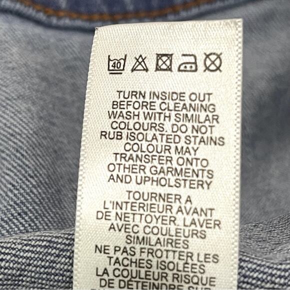 ASOS Blue Denim Trucker Jean Vest Oversized Sleeveless Medium Wash US 6 / UK 10 - Picture 11 of 12